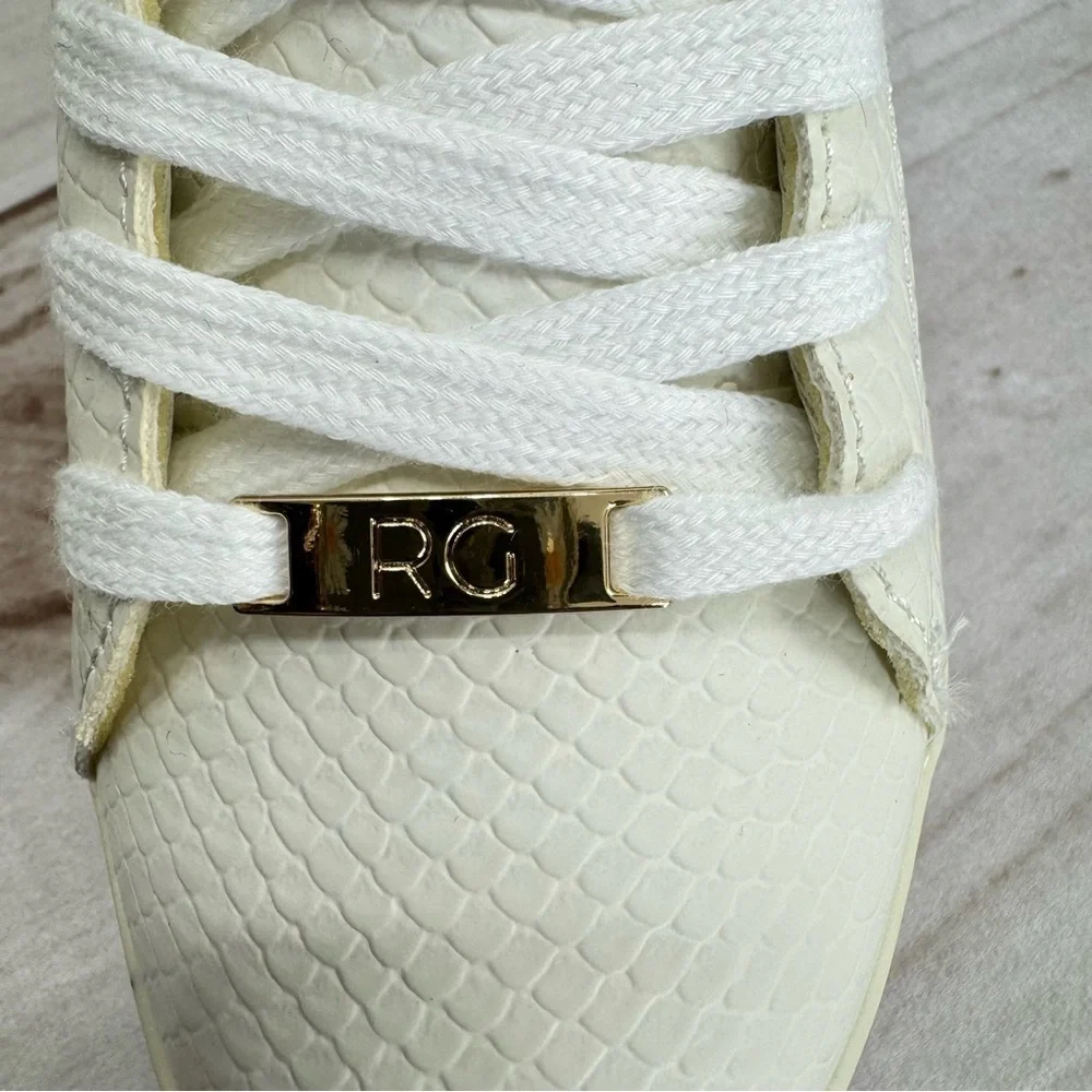 Renato Garini Italy Classic Comfort White Snake Pink Croco Platform Sneakers